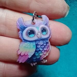 Cute colorful multicolor owl bird earrings wire dangle